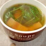 水菜とベーコンのスープ